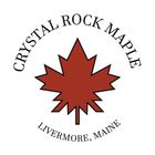 Crystal Rock Maple logo with a red maple leaf and text: