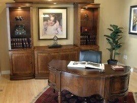 Wooden Desk at commercial office - furniture restoration in Bergen County, NY - A Furniture Guy