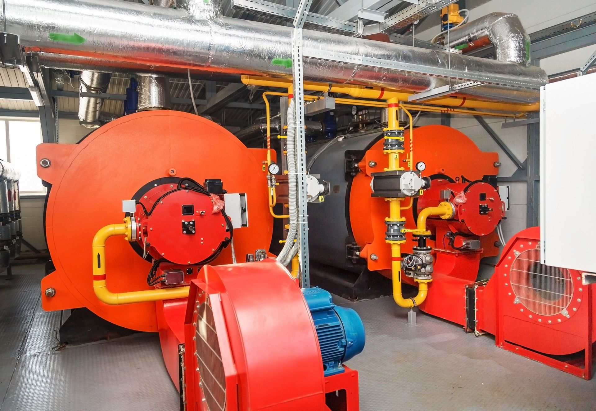 A firetube boiler system installed. A firetube boiler system installed.