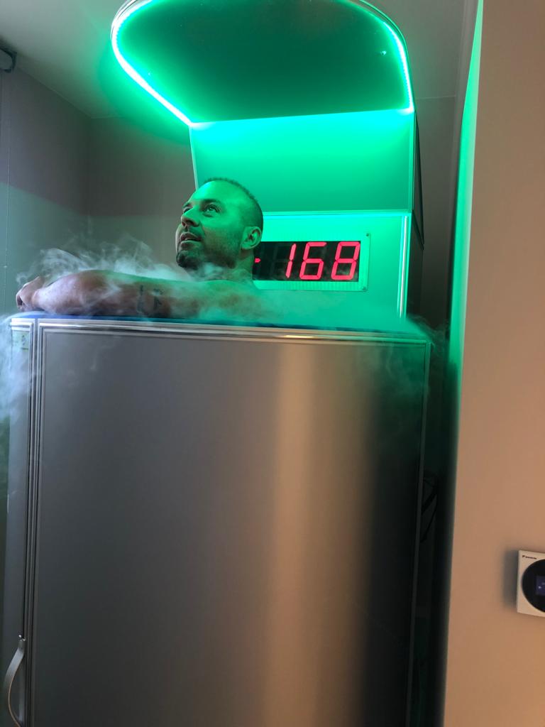 seduta di crioterapia a -168 gradi