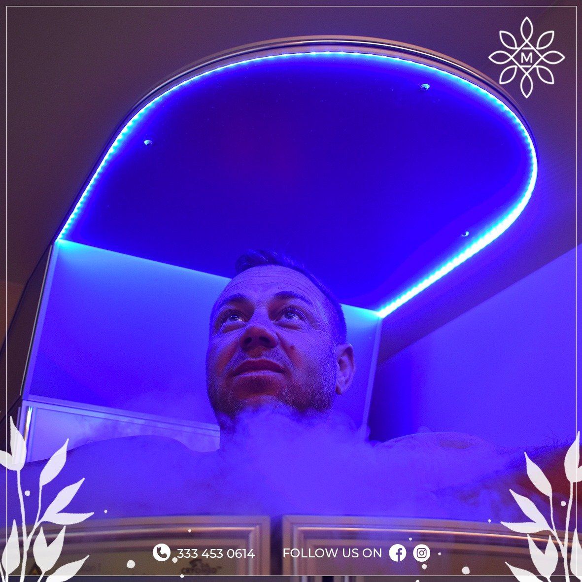 uomo durante una seduta di crioterapia