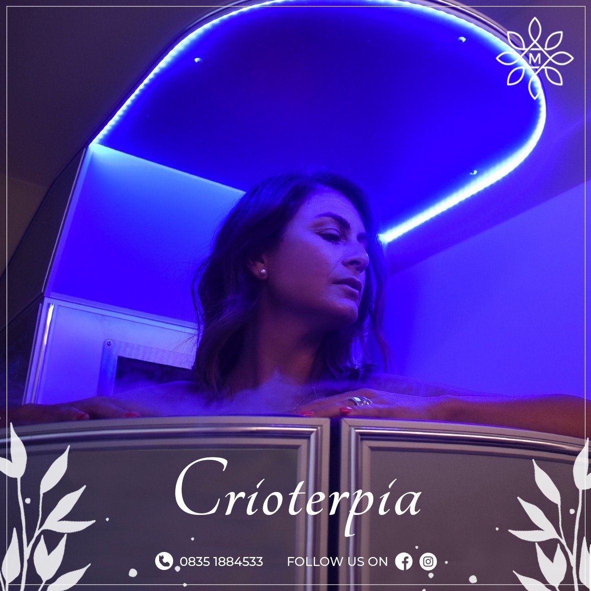 ragazza durante una seduta di crioterapia