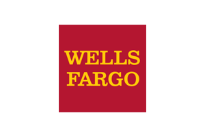 A wells fargo logo on a red background