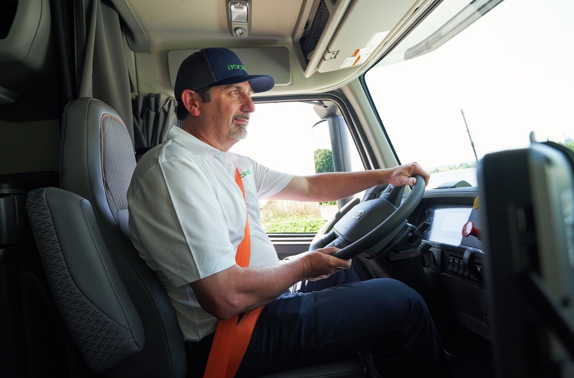 Ascend truck driver driving