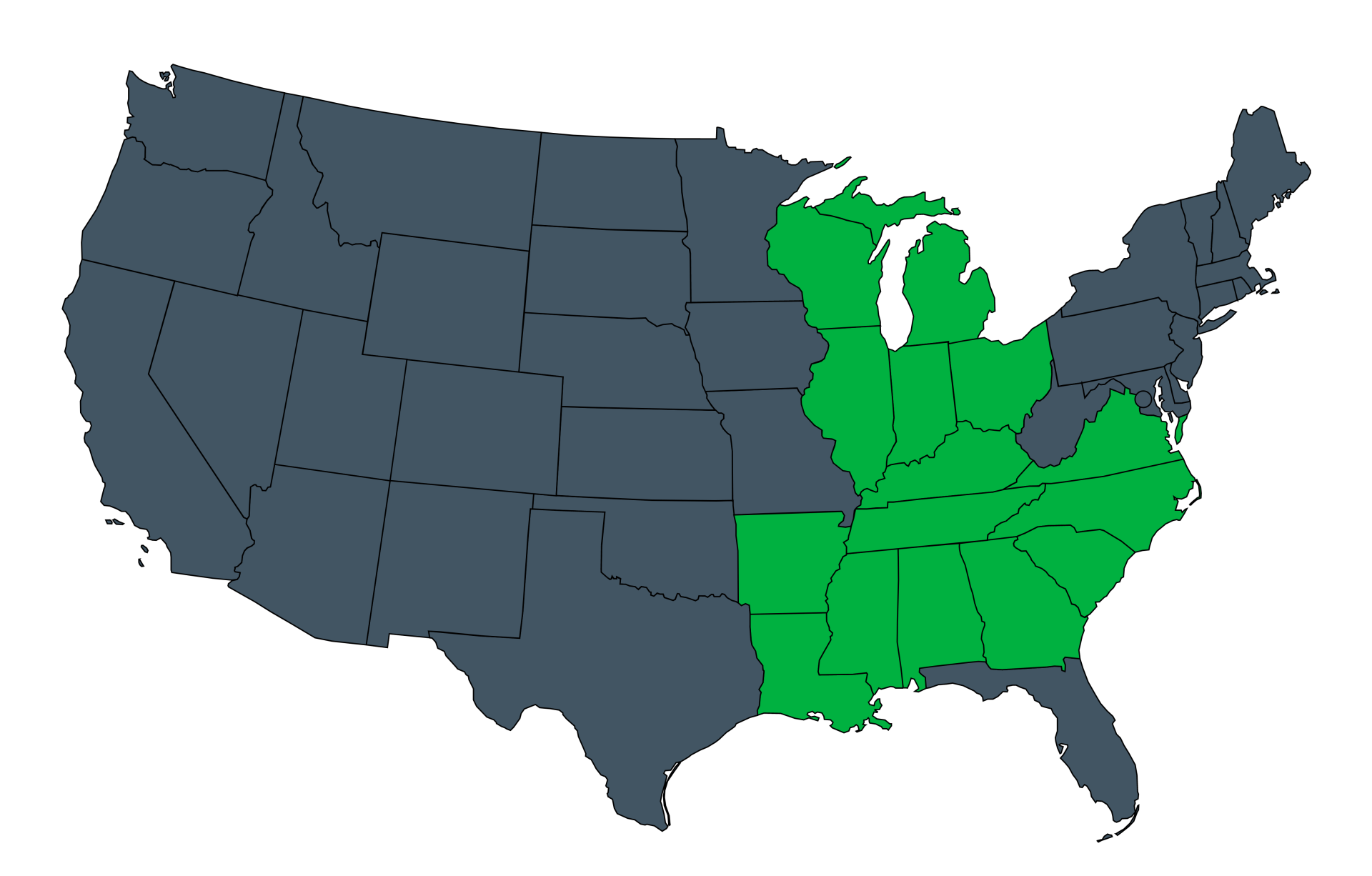 The states in which Ascend Transportation operates.