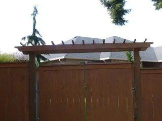 Brown gate pergola - Vancouver, WA - DJ Fence Service