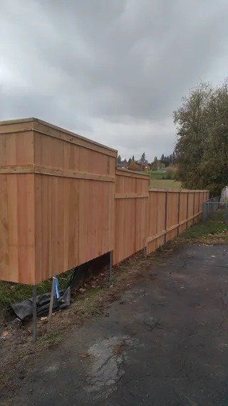 Tall natural wooden fence - Vancouver, WA - DJ Fence Service