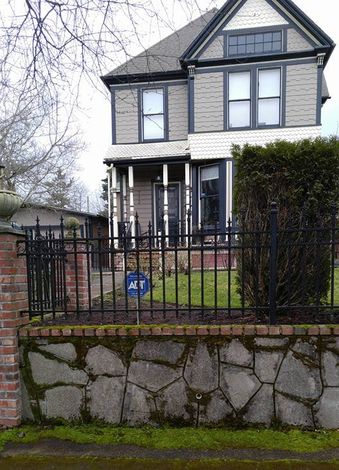 Black steel fence in front of the residential house - Vancouver, WA - DJ Fence Service