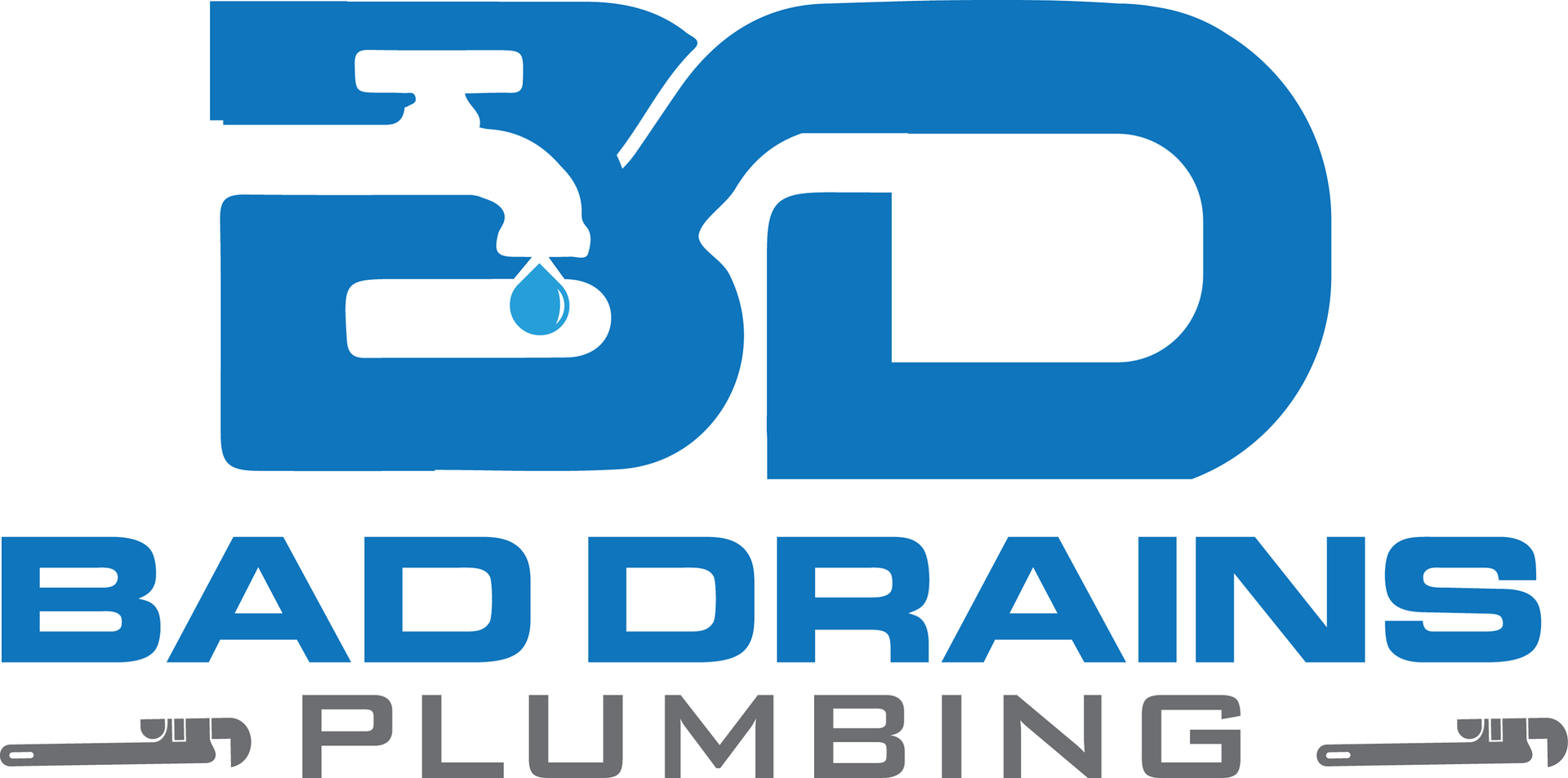 Logo for Bad Drains Plumbing. It features the initials 
