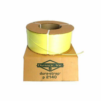 A spool of yellow dynaric inc. dura-strap p 2140