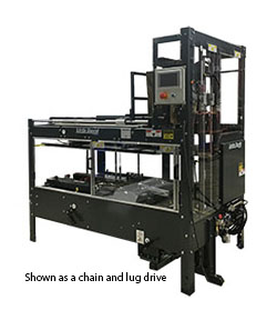 A machine is shown as a chain and lug drive.