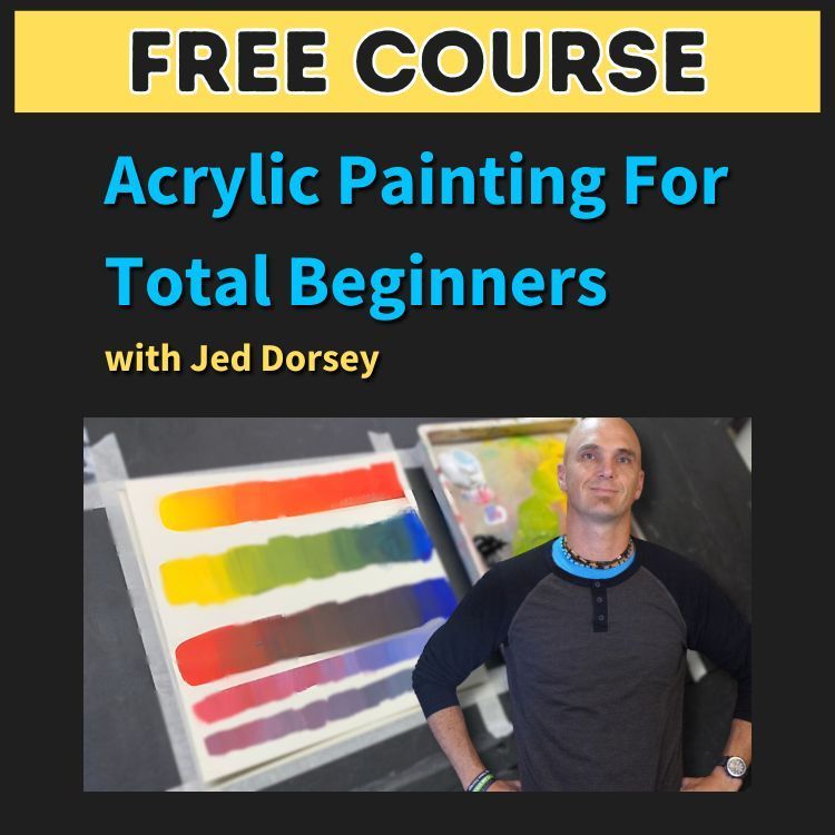 An ad for a free course on acrylic painting for total beginners