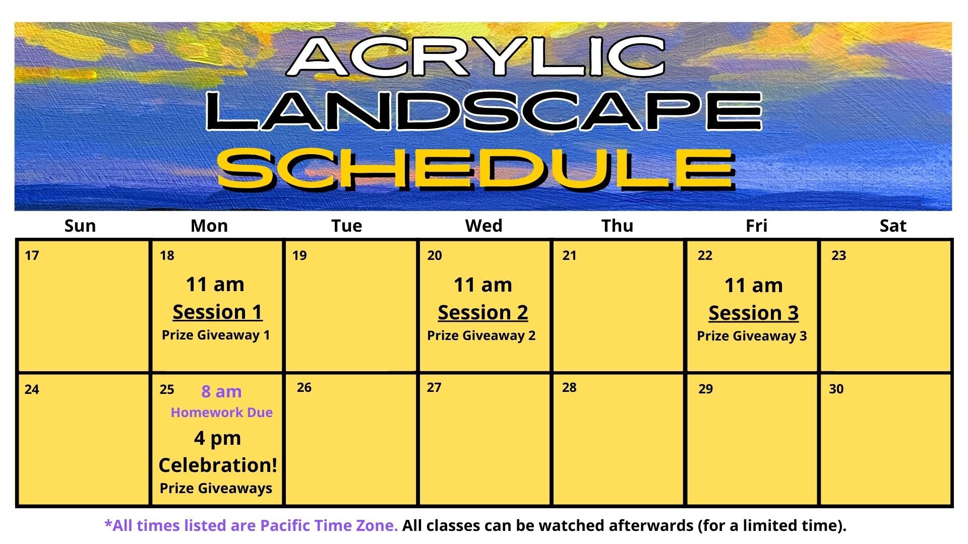 Acrylic University Landscape Schedule