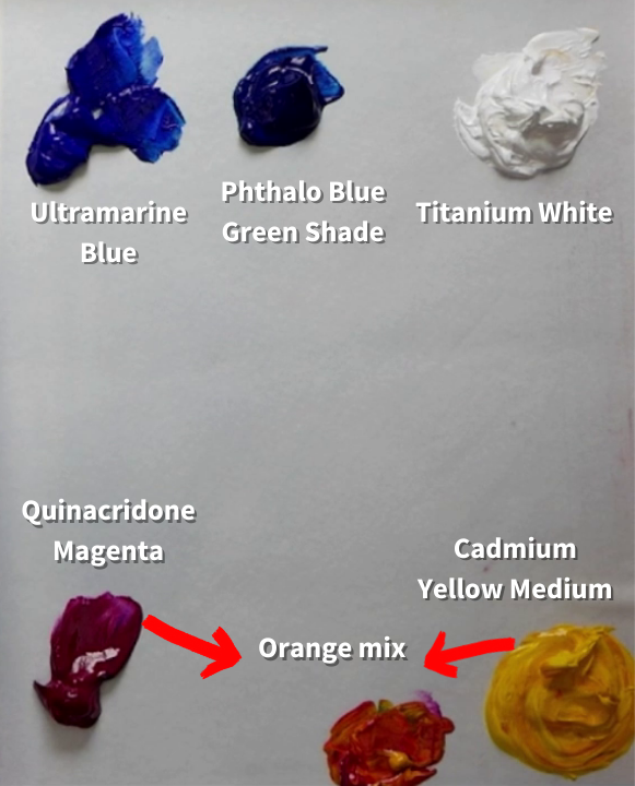 how to paint a flower ultramarine blue phthalo blue green shade titanium white quinacridone magenta cadmium yellow medium