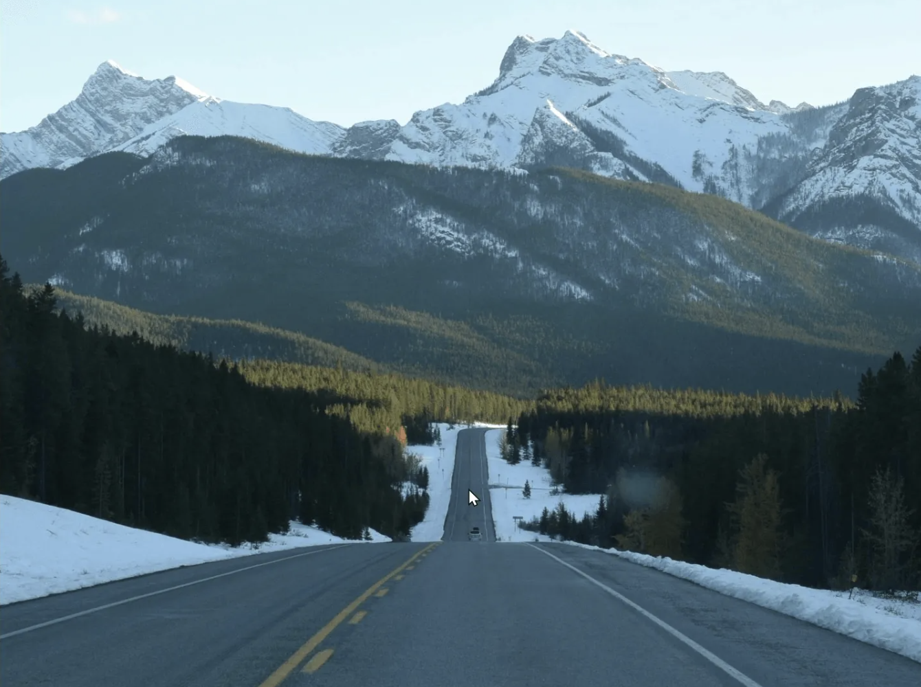 mountain range with empty road