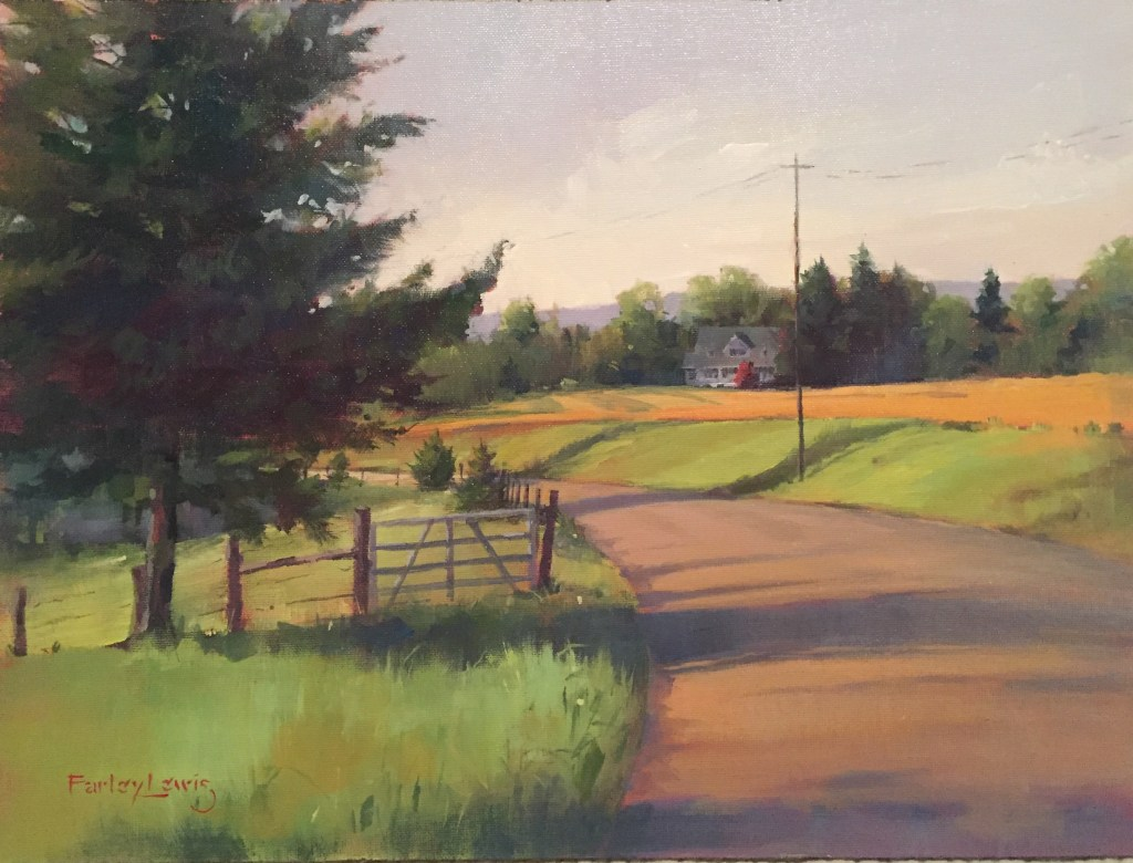 spring shadows acylic painting by farley lewis