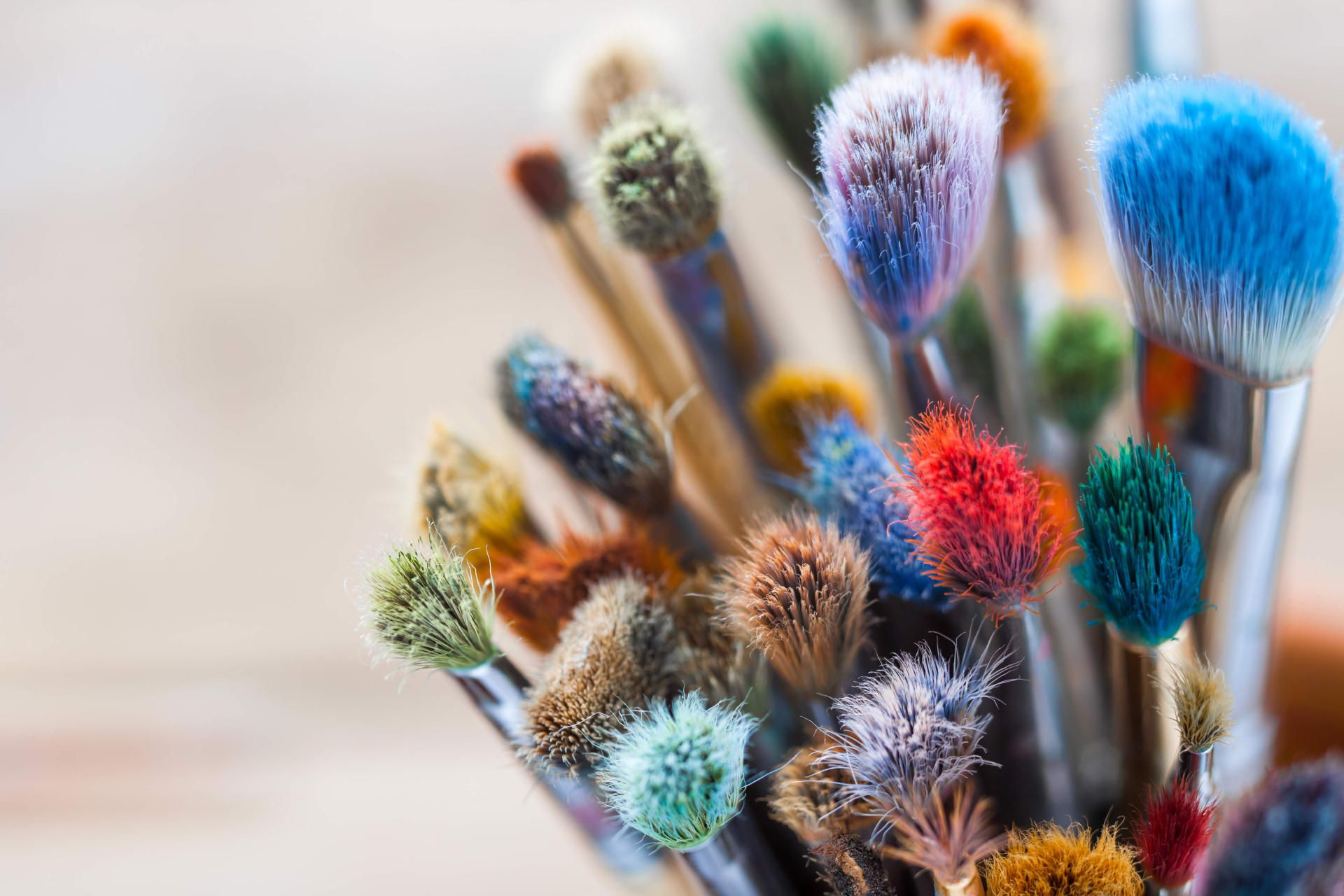 paintbrushes with different colors