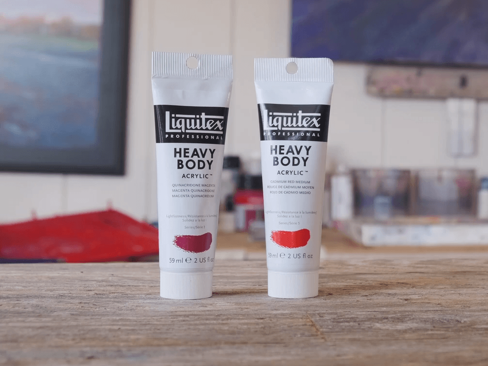 liquitex professional heavy body acrylic paints in different colors
