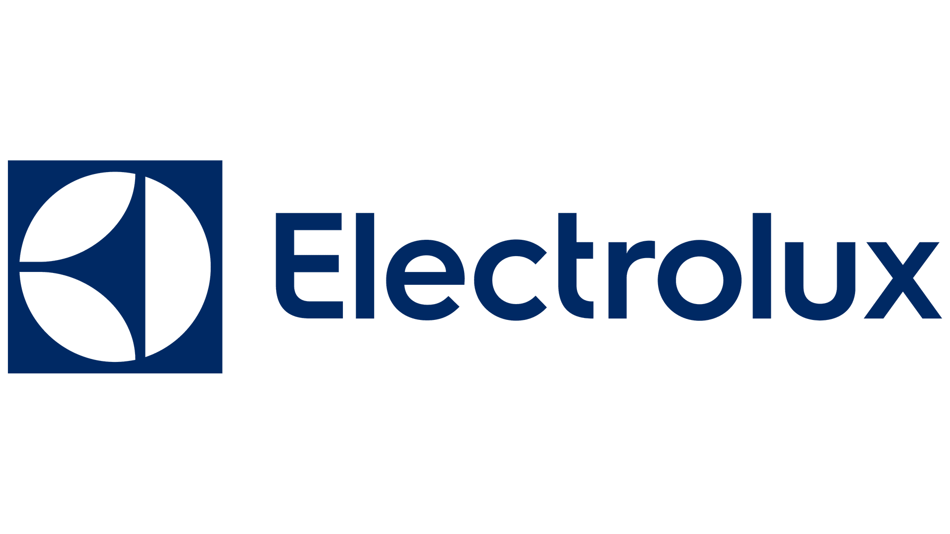 Electrolux logo in blue with a circular emblem and wordmark on a white background