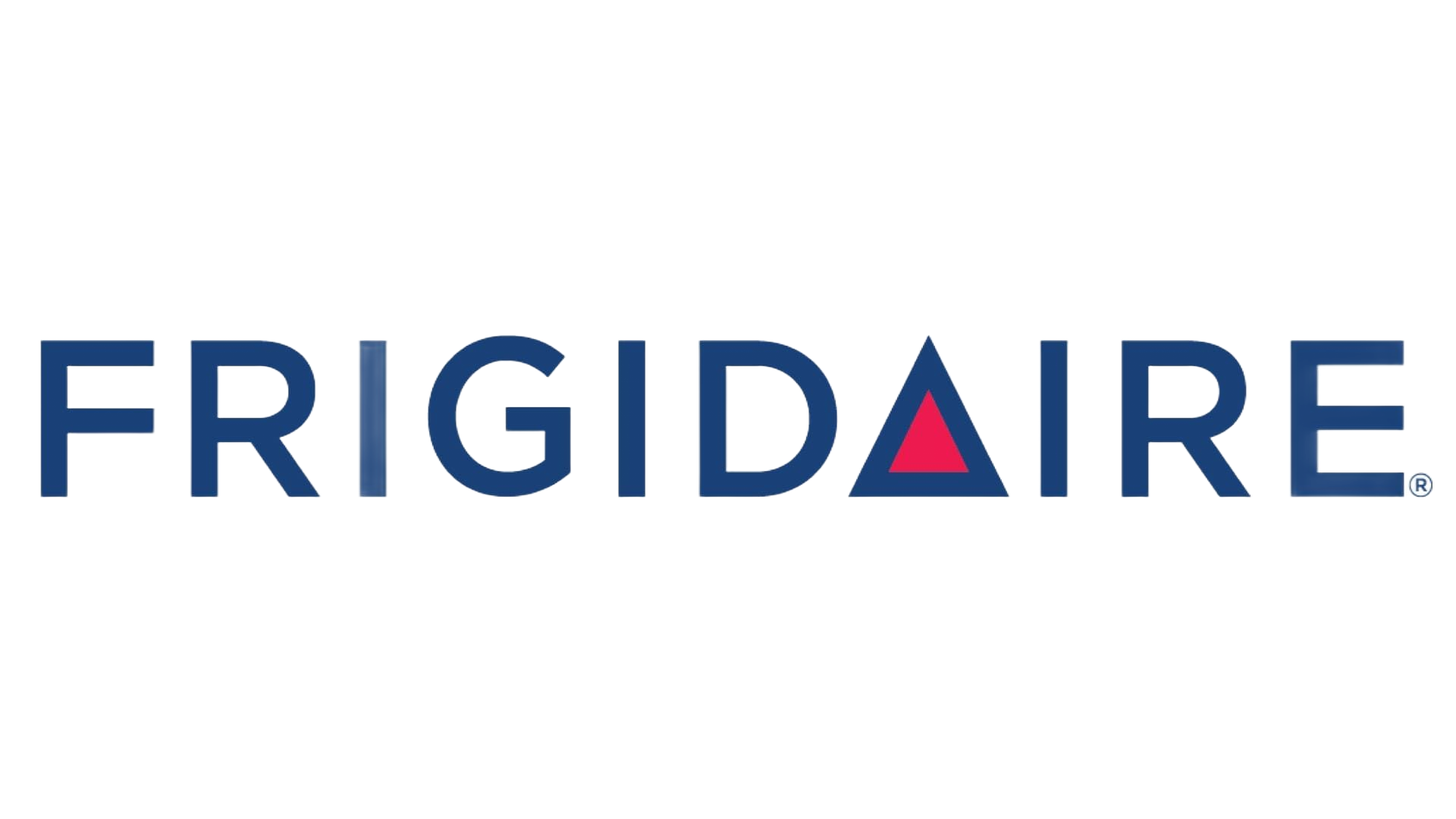 Frigidaire logo in blue with a red triangle in the letter A
