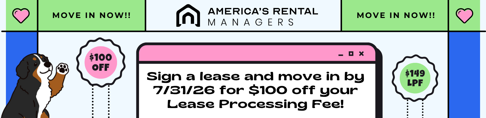 February Rental move-in special
