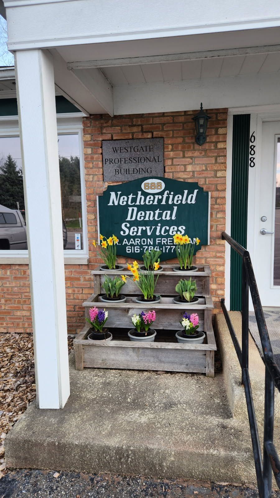A brick building exterior.