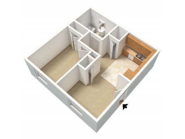 1x1 floor plan