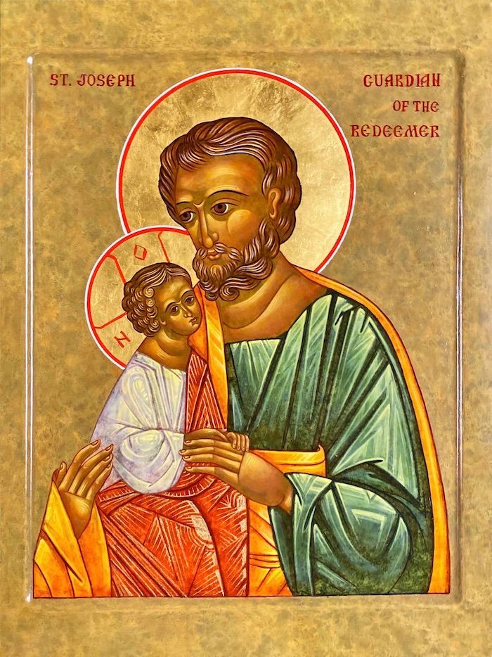 St. Joseph and Christ Emmanuel icon in progress