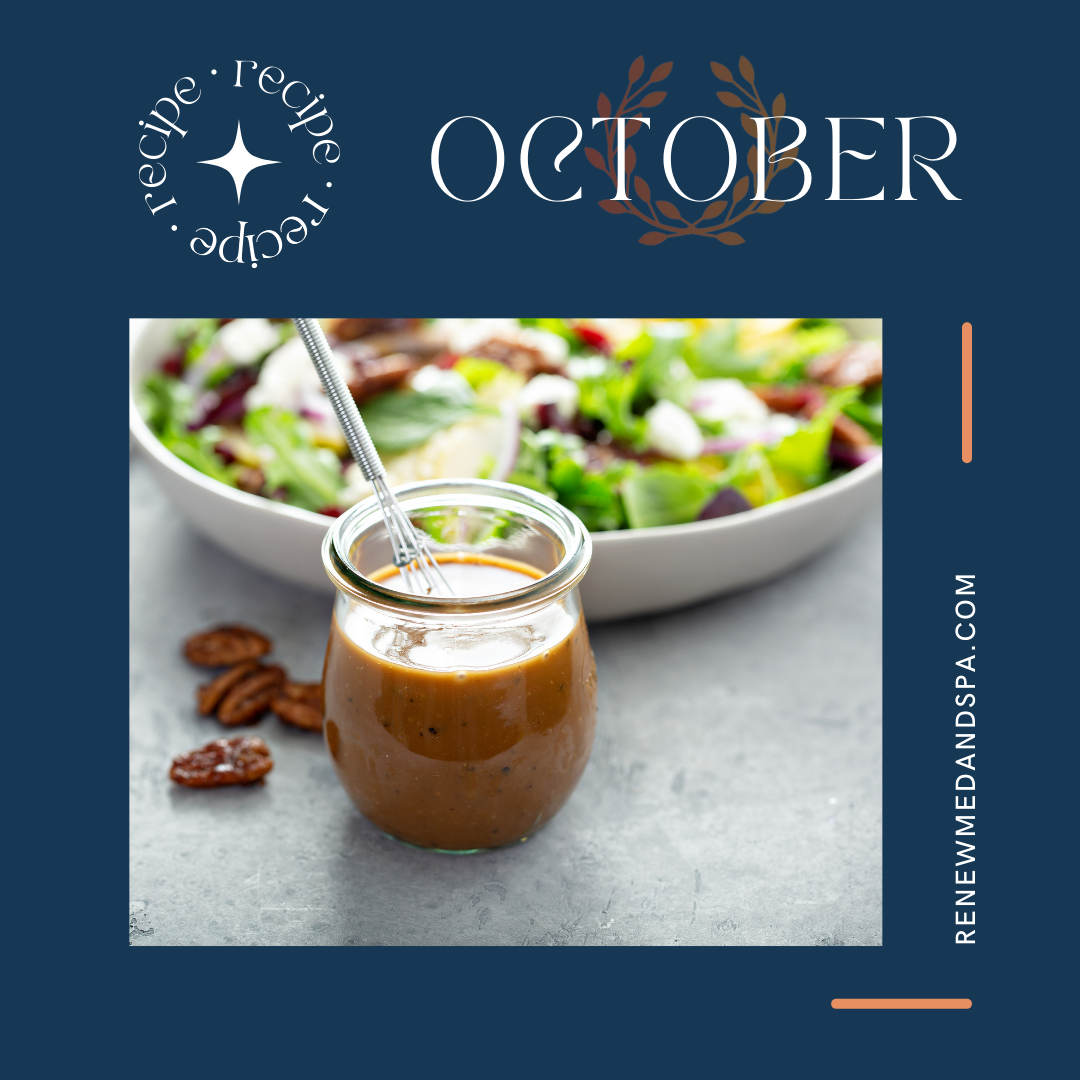 October recipe, autumn harvest salad, maple balsamic dressing, healthy salad, weight loss meals