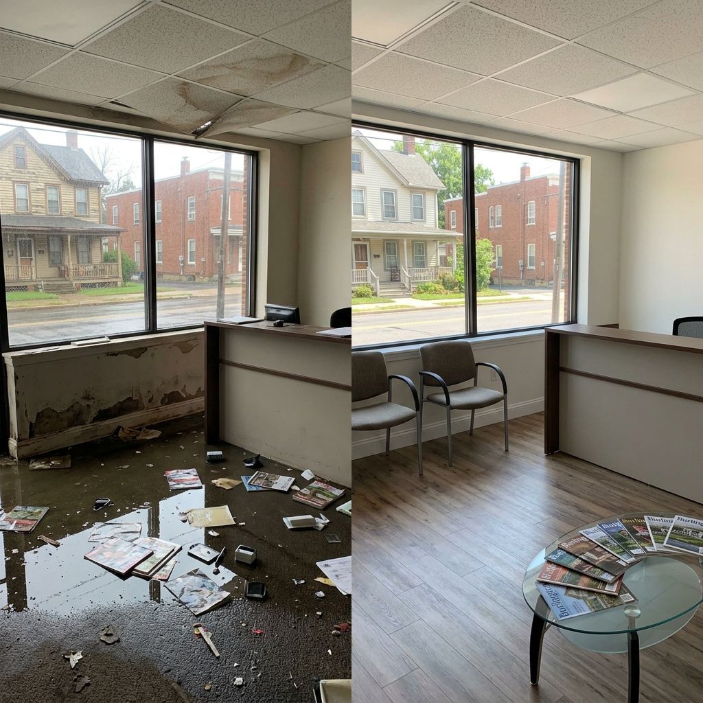 Before and after flood restoration Burlington NJ Before and after flood restoration Burlington NJ