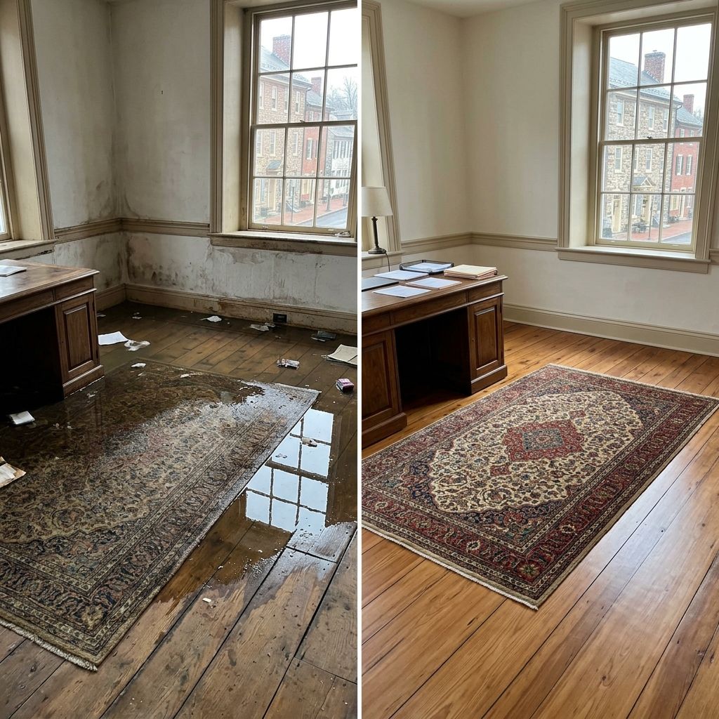 Before and after flood restoration Doylestown PA