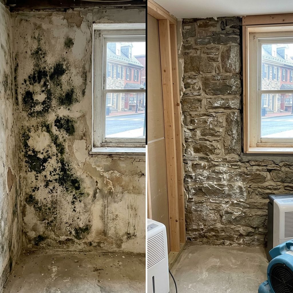 Before and after mold remediation Doylestown PA
