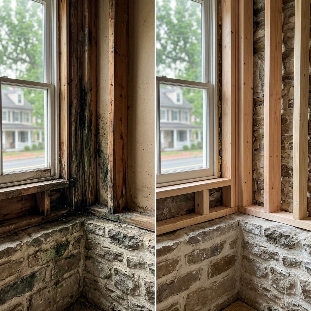 Before and after mold remediation Hopewell NJ