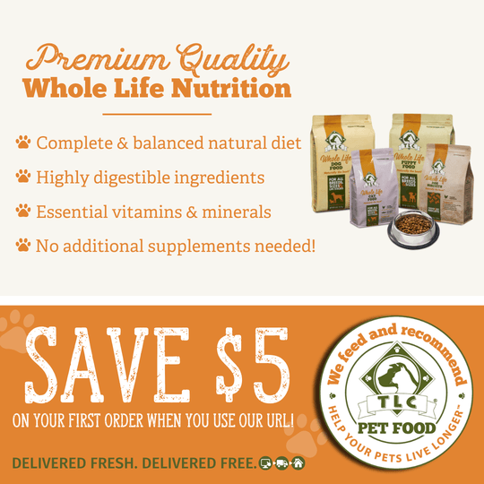 Delivering the ultimate balance of quality meats, animal fats, vitamins and minerals, TLC Whole Life Dog Food provides everything your puppy needs to develop into a strong, healthy and energetic dog.