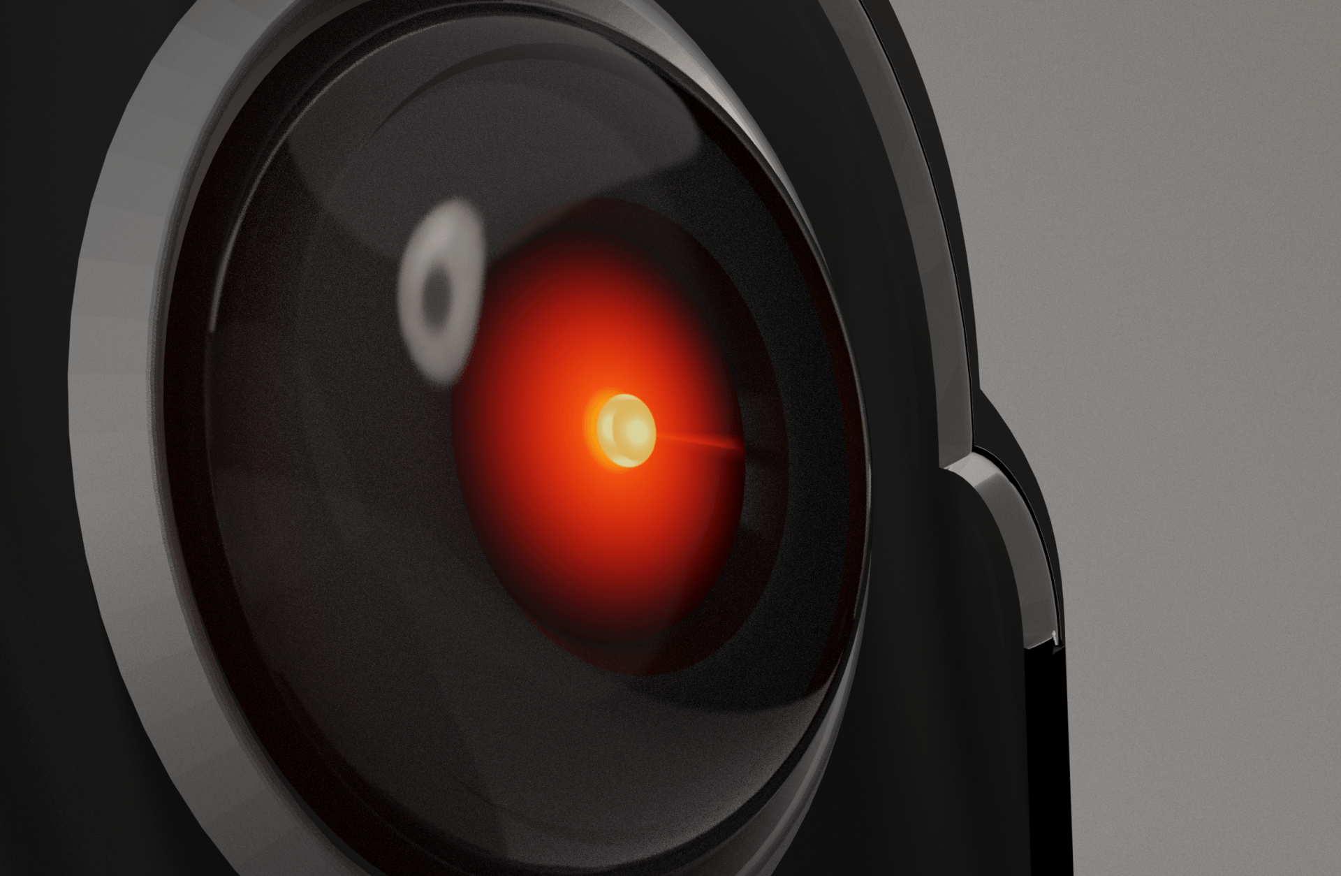 A close up of a camera lens with a red center