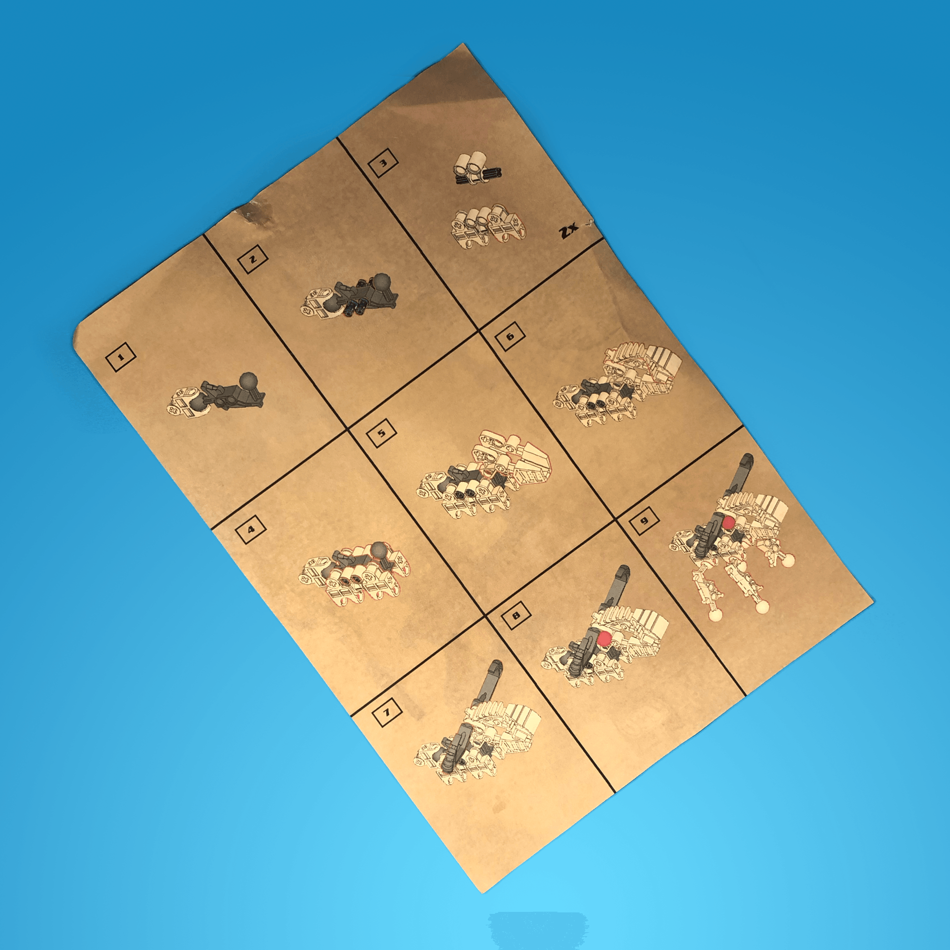 A piece of paper with a grid of numbers on it