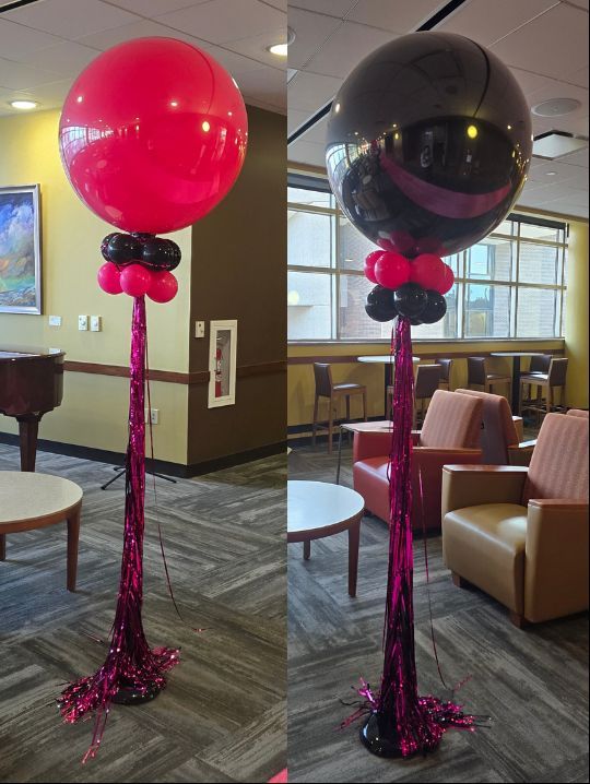 Pink and black Party Poles. Great for event entrance. 