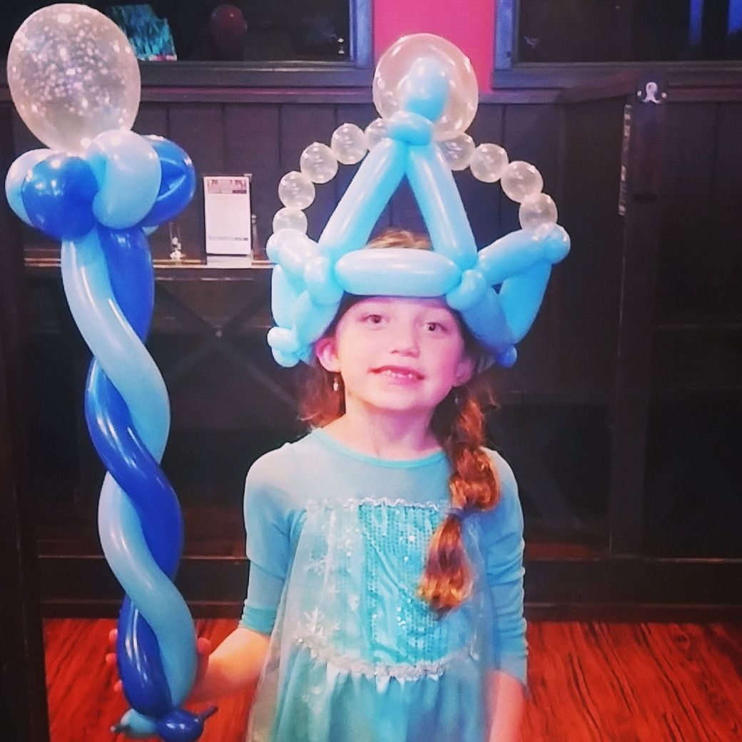 Balloon twisted princess crown and scepter, wand, stick