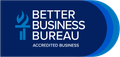 Better Business Bureau logo on a dark blue background with white text reading 'BETTER BUSINESS BUREAU ACCREDITED BUSINESS'.