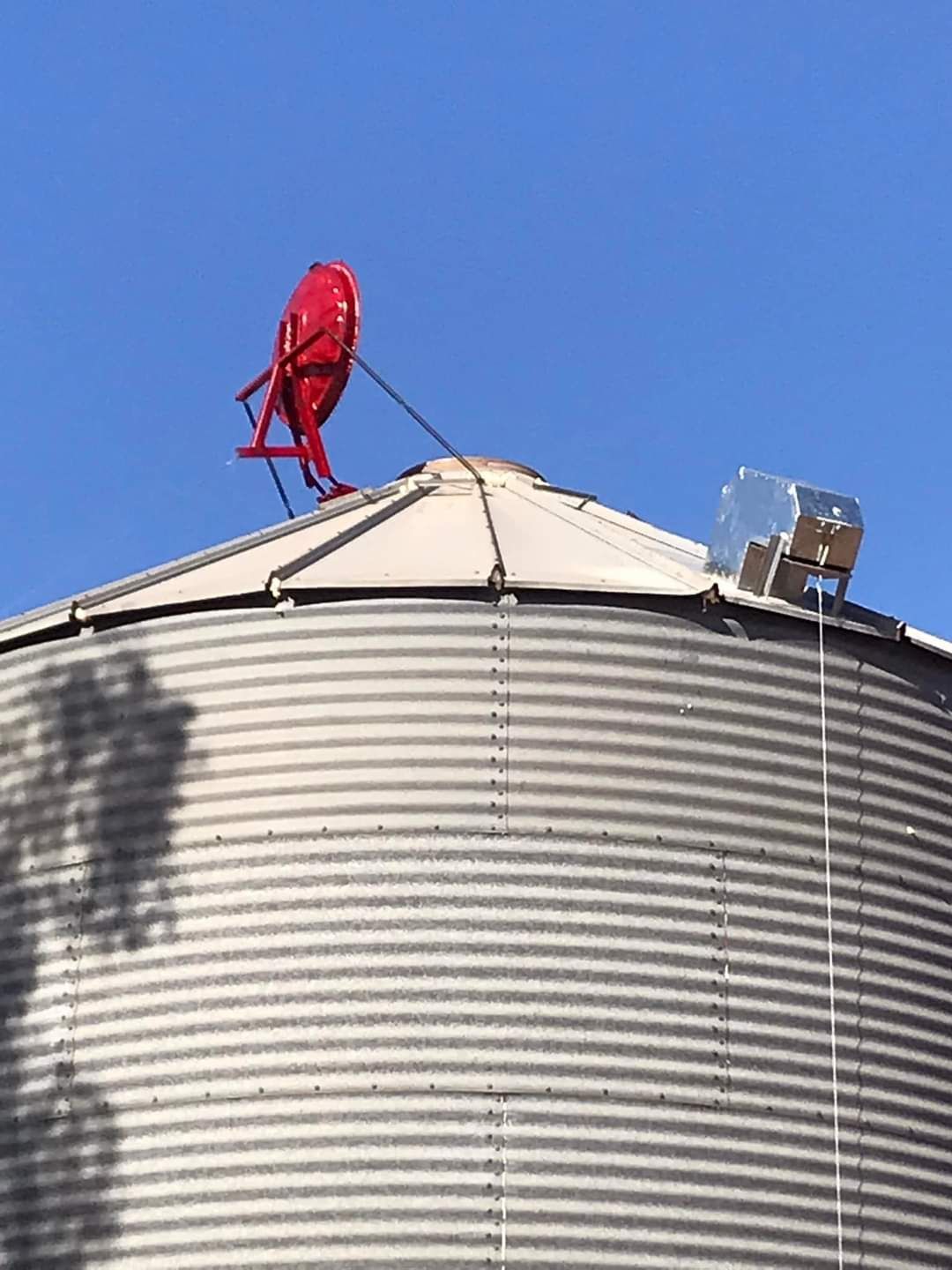A Silo With a Red Object on Top of It — Welders In Gilgandra, NSW
