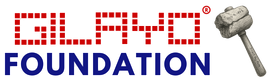 A blue and red logo for the gilayo foundation