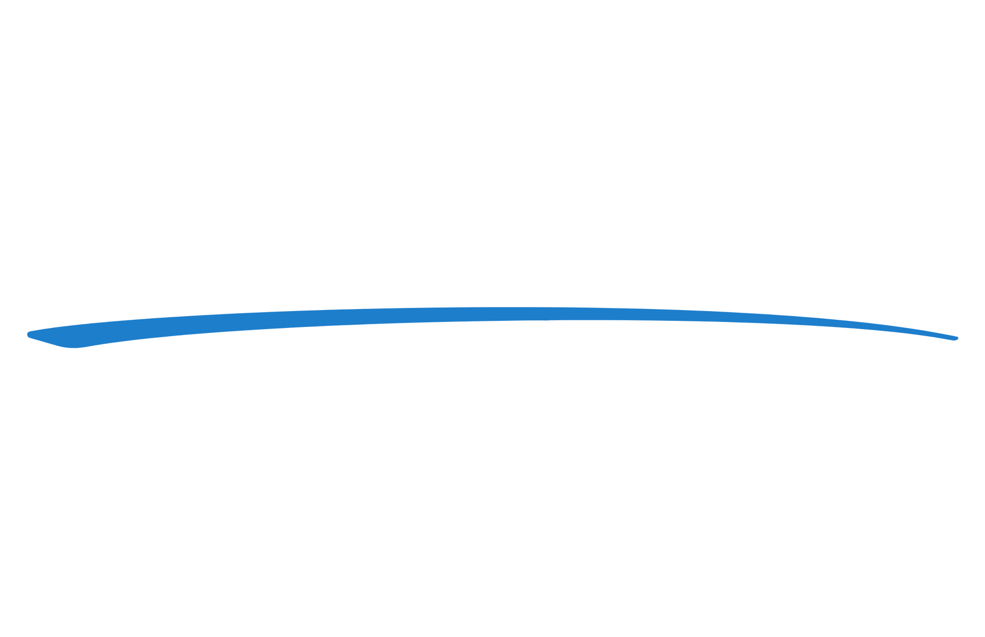 A thin blue curved line on a white background.