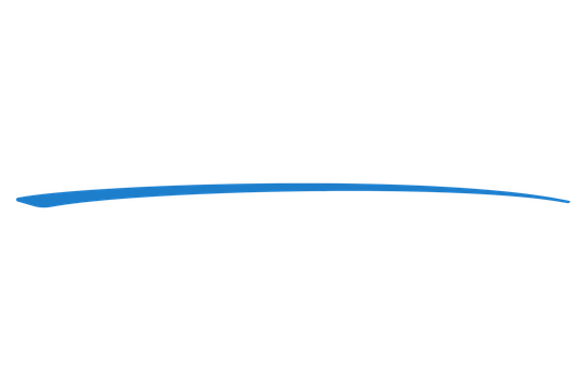 A thin blue curved line on a white background.