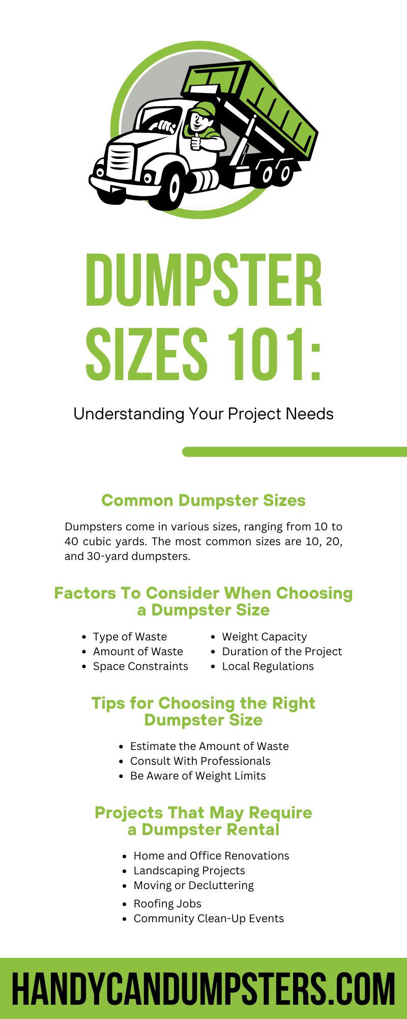 Dumpster Sizes 101: Understanding Your Project Needs