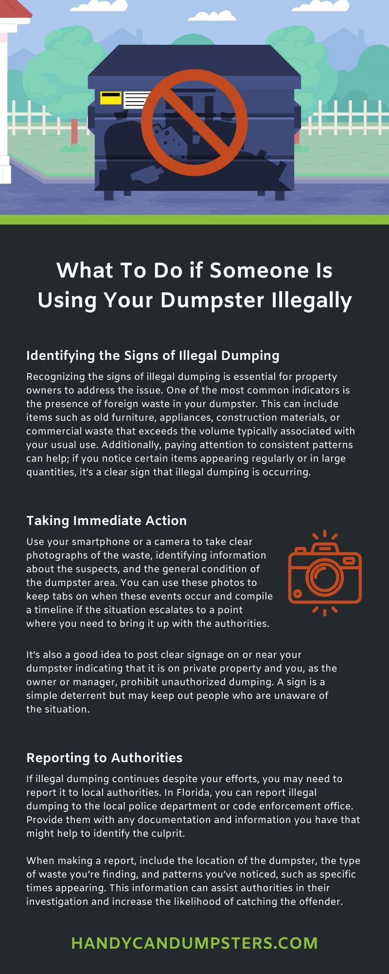 What To Do if Someone Is Using Your Dumpster Illegally