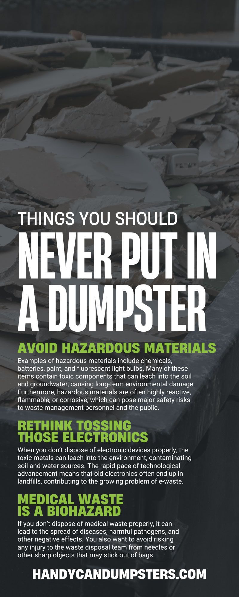 6 Things You Should Never Put in a Dumpster