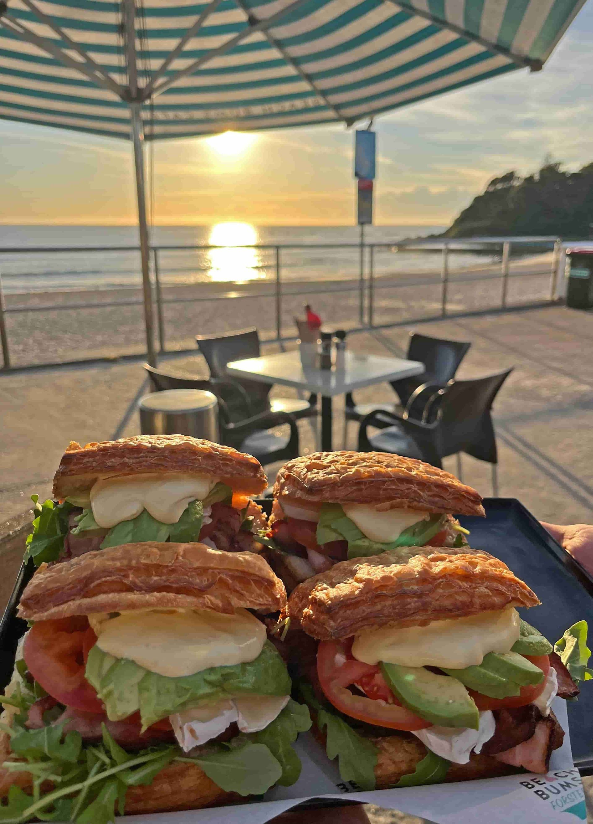 A Tray Of Sandwiches On The Beach — Beach Bums Cafe In Forster, NSW