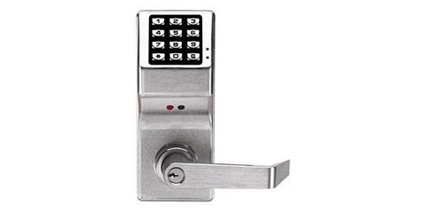 Photo of a doorknob with keypad