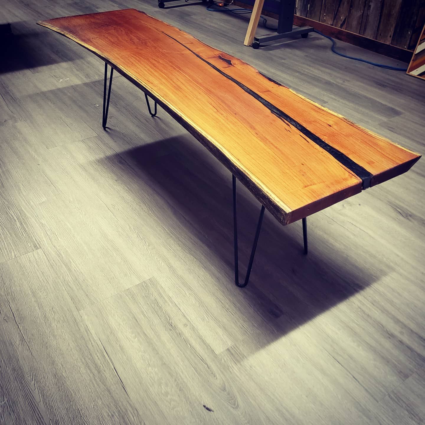 Custom built table, side view