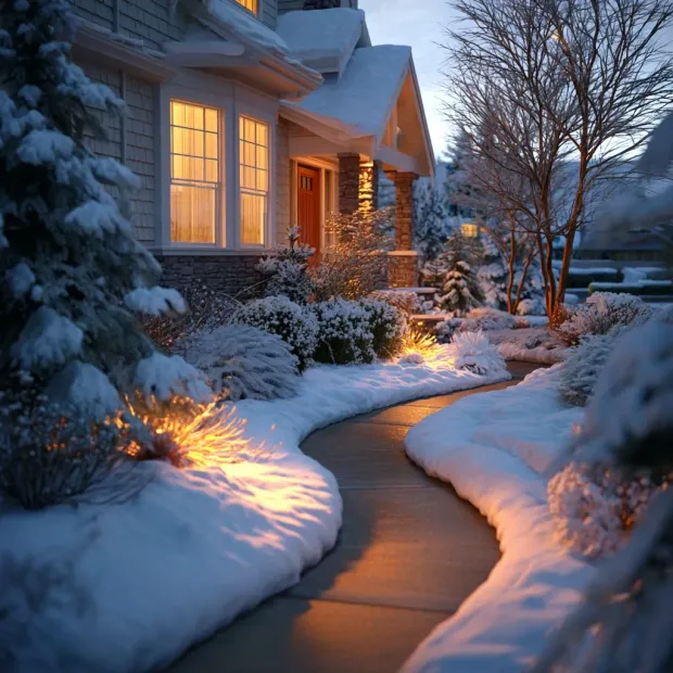 Professional Landscape Lighting Services Vancouver BC outdoor lighting design for residential backyards, patios, gardens, and commercial spaces including LED path lighting, decorative bistro string lights, architectural facade uplighting, driveway floodlights, and full outdoor illumination solutions.